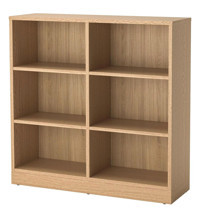 IKEA Ev Ofis 6 Bölmeli 6 Raflı Suntalam 121x37x120 cm Meşe Kitaplık