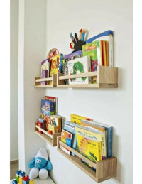 Aden Home Montessori 4 Bölmeli Tek Raflı Ahşap 100x60 cm Çam Kitaplık