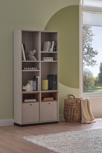 Enza Home Loreto 10 Bölmeli 10 Raflı Ahşap 176x77 cm Beyaz Kitaplık