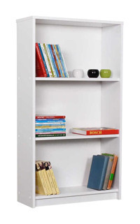 Adore Mobilya Genç Odası 3 Bölmeli 3 Raflı Ahşap 58x106x23 cm Beyaz Kitaplık