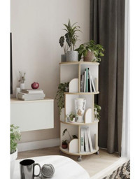 Zeo Wood Design Dekoratif 20 Bölmeli 20 Raflı Ahşap Beyaz Kitaplık