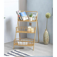 Larissa Design Dekoratif 3 Bölmeli 3 Raflı Metal 170 cm Gold Kitaplık