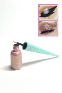 Pretty Beauty Simli Metalik Gri İnce Uçlu Fırça Likit Eyeliner