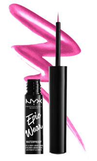 Nyx Epic Wear Metallic Liquid Liner Fuschia Suya Dayanıklı Pembe Kalıcı İnce Uçlu Fırça Likit Eyeliner