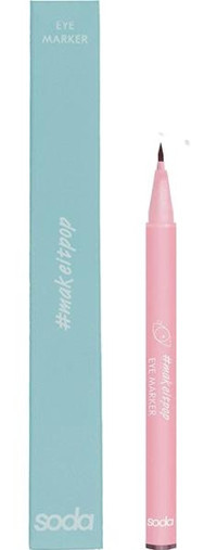 Soda Eye Marker 102 Suya Dayanıklı Saten Koyu Kahverengi Kalıcı İnce Uçlu Keçe Kalem Eyeliner