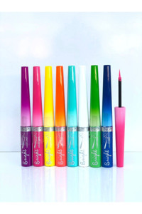 Aily Cosmetics Rose 8'Li Suya Dayanıklı Mat Neon Çok Renkli Kalıcı İnce Uçlu Fırça Likit Eyeliner