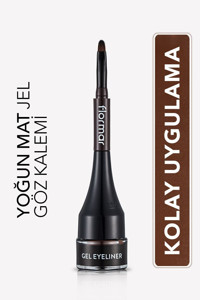 Flormar 8690604591893 Suya Dayanıklı Mat Koyu Kahverengi Kalıcı Kalın Uçlu Fırça Jel Eyeliner