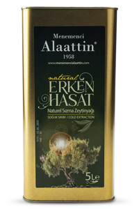 Menemenci Alaattin Soğuk Sıkım Erken Hasat Teneke Sızma Zeytinyağı 5 lt