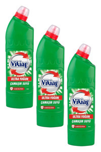 Viking Ultra Yoğun Ada Kokulu Banyo-Mutfak İçin Konsantre Jel Çamaşır Suyu 3x764 ml