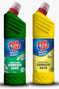 Porçöz Ultra Yoğun Bahar Tazeliği ve Yaz Yağmuru Banyo-Mutfak İçin Konsantre Jel Çamaşır Suyu 2x750 ml