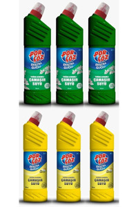 Porçöz Bahar Tazeliği ve Yaz Yağmuru Banyo-Mutfak İçin Konsantre Jel Çamaşır Suyu 6x750 ml