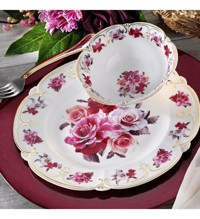 Aryıldız Queen Holly 83 Parça 12 Kişilik Desenli Porselen Yuvarlak Yemek Takımı