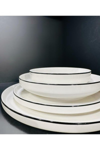 Mikasa Moor Modern 48 Parça 12 Kişilik Desenli Porselen Yuvarlak Yemek Takımı