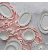 Jumbo Bright New 58 Parça 12 Kişilik Bone China Porselen Yuvarlak Yemek Takımı