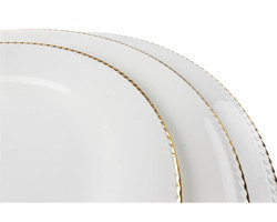 Mikasa Moor Stripe 74 Parça 12 Kişilik Desenli Porselen Oval Yemek Takımı