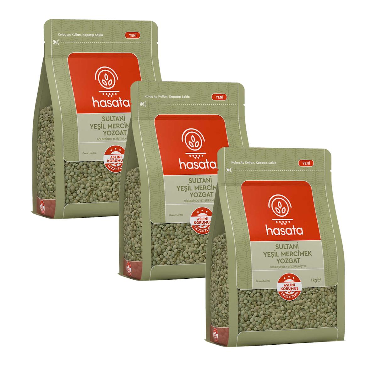 Hasata Sultani Yozgat Yeşil Mercimek 3x1 kg