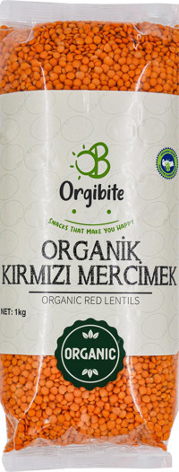 Orgibite Organik Glutensiz Kırmızı Mercimek 1 kg