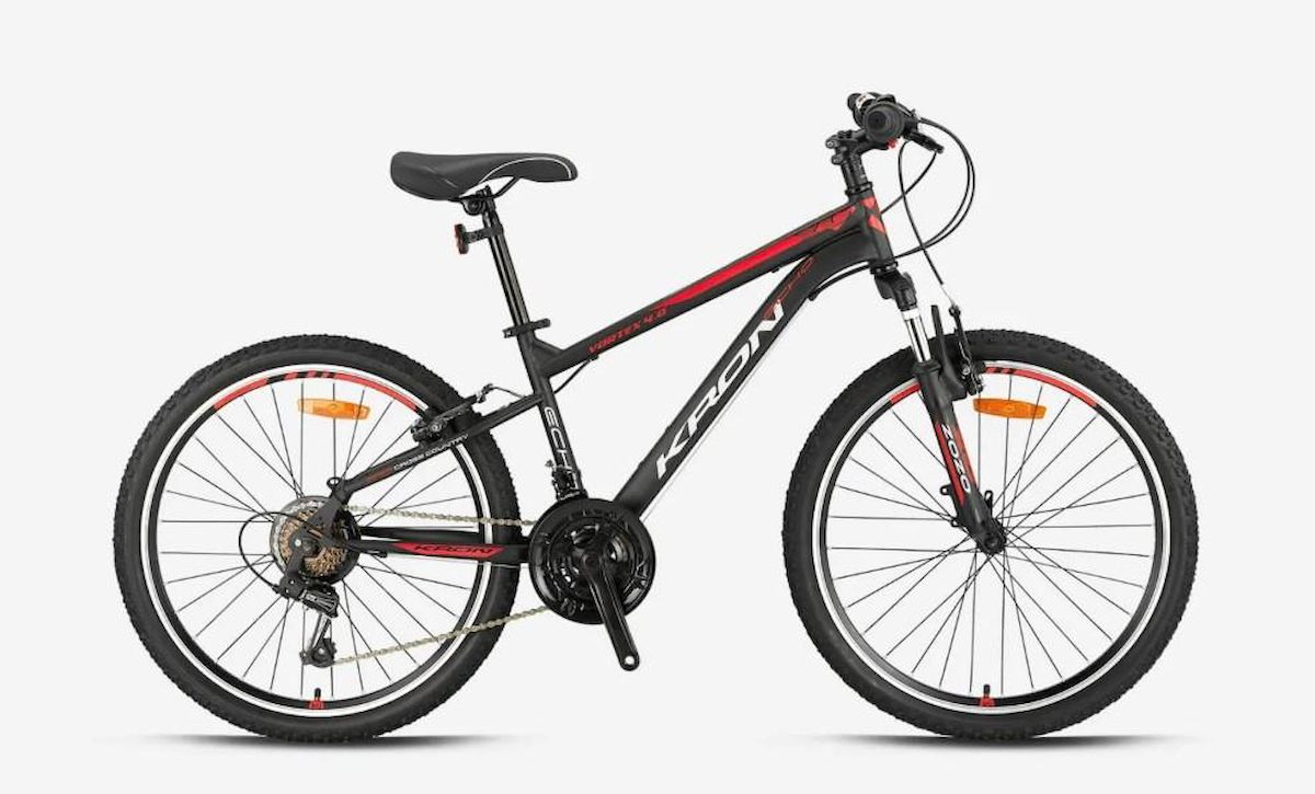 Kron Vortex 20 Jant 21 Vites 5+ Yaş Siyah-Kırmızı Çocuk Bisikleti