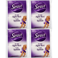 Sesu Spatulalı Kesilmiş 4x10 Adet Ağda Bezi