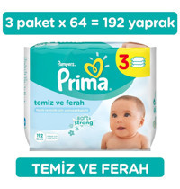 Prima Yenidoğan 64 Yaprak 3'lü Paket Islak Mendil