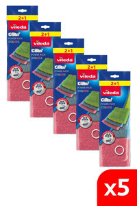 Vileda Glitzi Power Inox Colors 5x3'lü Bulaşık Süngeri