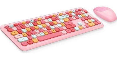 Microcase Mofii 666 Pembe Kablosuz Klavye Mouse Seti