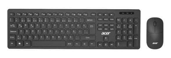 Acer Oak-920 Sessiz Siyah Kablosuz Klavye Mouse Seti