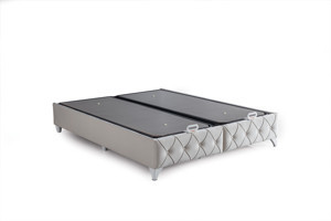 Vivense Perla 180x200 cm Ayrılabilen Başlıksız Çift Kişilik Sandıklı Baza Gri