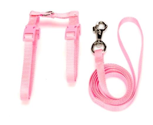Doggie Düz Pembe Ayarlanabilir Gezdirme Göğüs Kedi Tasması