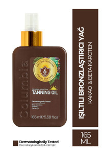 Columbia E Vitaminli-Kakao Yağı Simli 6 Faktör Tüm Vücut İçin Bronzlaştırıcı Yağ 165 ml