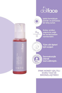 Dollface Pink Dry Oil Havuç Yağı-Kakao Yağı Tüm Vücut İçin Bronzlaştırıcı 100 ml