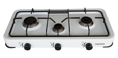 Uğur Xx-113 Gazlı Emaye 3 Gözlü Beyaz Set Üstü Ocak