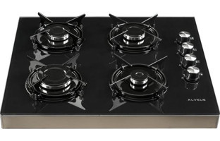 Alveus SEGLS 640 Gazlı Cam 4 Gözlü Siyah Set Üstü Ocak