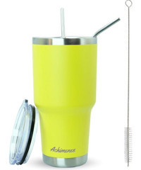 Achimenes Big Pot Paslanmaz Çelik 890 ml Pipetli Outdoor Bardak Termos Sarı
