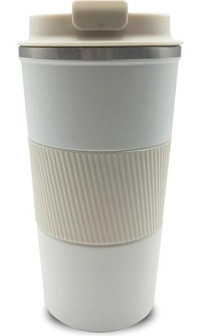 Aliyosso Paslanmaz Çelik-Silikon 500 ml Outdoor Bardak Termos Krem