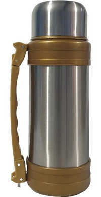 By Timur Sus 304 Paslanmaz Çelik 2 lt Outdoor Matara Termos Gümüş - Kahverengi