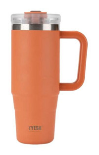 Tyeso QQ Paslanmaz Çelik 900 ml Pipetli Outdoor Matara Termos Turuncu