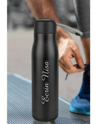 Nrd Life Kişiye Özel Çelik 600 ml Outdoor Matara Termos Siyah