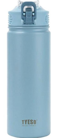 Tyeso Active Color Paslanmaz Çelik 600 ml Pipetli Outdoor Matara Termos Mavi