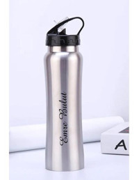 Nrd Life Kişiye Özel Metal-Çelik 500 ml Pipetli Outdoor Matara Termos Gümüş