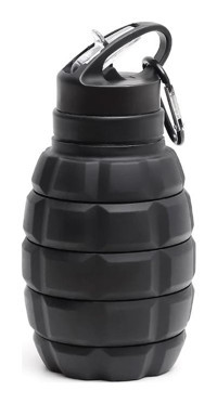 Tcherchı Kamuflaj Paslanmaz Çelik-Silikon 330 ml Pipetli Outdoor Matara Termos Siyah