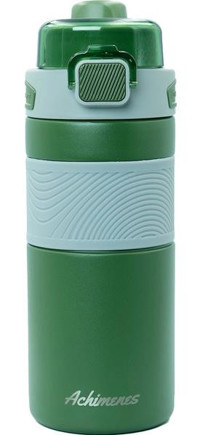 Achimenes Sport Paslanmaz Çelik 600 ml Pipetli Matara Termos Mavi-Yeşil