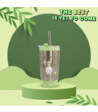 Miniso Metal 530 ml Pipetli Bardak Termos Gri