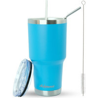 Achimenes Big Pot Paslanmaz Çelik 890 ml Pipetli Outdoor Bardak Termos Açık Mavi