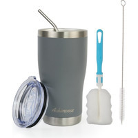 Achimenes Klasik Paslanmaz Çelik 590 ml Pipetli Outdoor Bardak Termos Gri