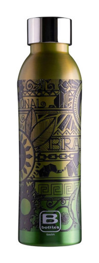 Bugatti Twin Paslanmaz Çelik 500 ml Outdoor Matara Termos Yeşil-Siyah