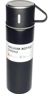 By Timur Sus 304 Paslanmaz Çelik 500 ml Outdoor Matara Termos Siyah