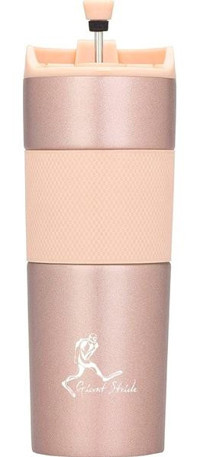 Giant Stride French Press Plastik 550 ml Outdoor Matara Termos Rose Gold