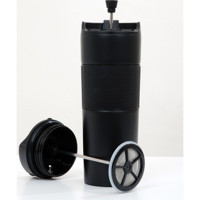Tohana French Press Paslanmaz Çelik 350 ml Outdoor Bardak Termos Siyah