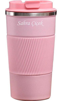 Tusah İsme Özel Çelik 500 ml Outdoor Bardak Termos Pembe